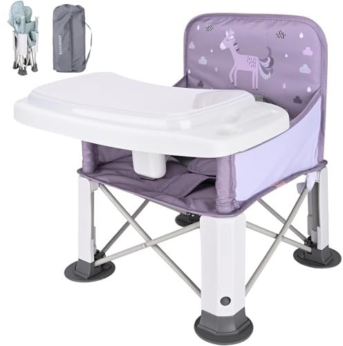 Bebamour Seggiolino pieghevole Seggiolone portatile da esterno Seggiolino con vassoio rimovibile Seggiolino con borsa portaoggetti, Unicorno