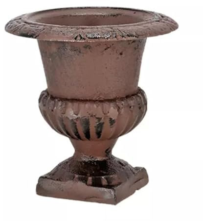 Generisch Pokal Blumentopf Französische Vase Amphore Pflanztopf Übertopf Gusseisen Ø 14cm Landhausstil Gartendeko
