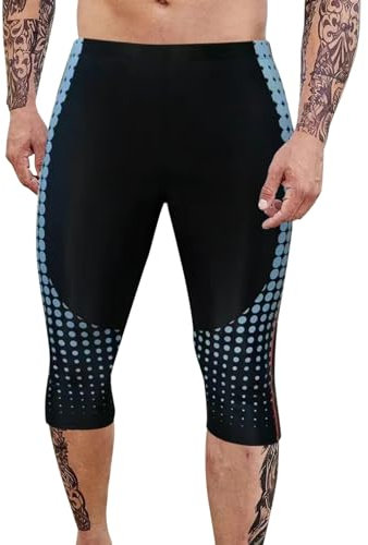 Générique Maillot De Bain Homme Jammers Natation Compétition Short Endurance Long Racing Training Swim Pantalon Sport Plongée Mid Length Trousers