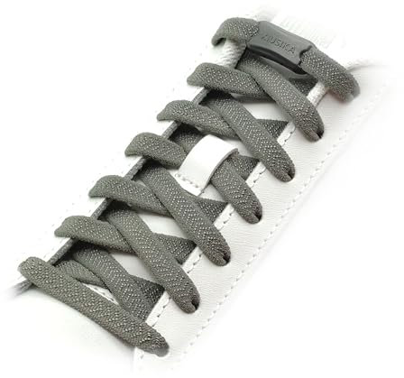 Originals Elastische Schnürsenkel ohne Binden, mit robustem einteiligem Verschluss – für Sneaker, Laufschuhe, Wanderschuhe & Sport – Unisex Schuhbänder für Herren, Damen & Kinder (08 Grau)