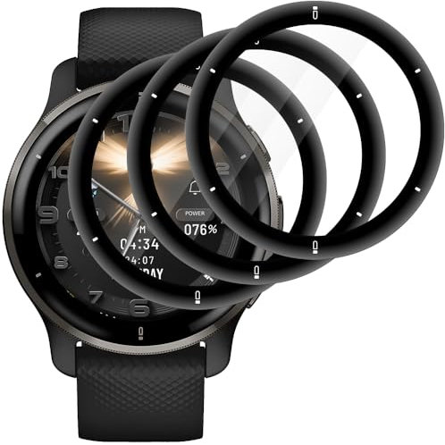 Beukei Panzer Schutz Glas für Garmin Venu 2 Plus, 3 Stück Panzer Folie[Anti-Kratzen][Sans Bulless][Fingerabdruck kompatibel][9H Härte] Handyfolie