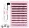 GEMERRY Faux Cils Individuel Bande Transparente Extension de Cils Naturel Cluster Lashes avec Colle Faux Cils Bouquet Volume Russe DIY à la Maison Cils Individuels(MHL08-KIT)