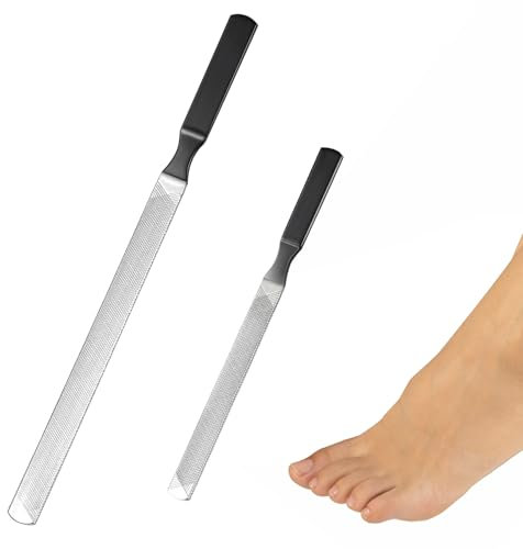2 Pieces Stainless Steel Nail File for Dogs Women, Ymapinc Toe Nail Files for Thick Nails Professional Finger 4 Sided for Men Seniors & Dogs