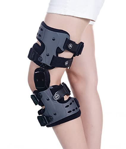 Rodillera con bisagras ROM inmovilizador de Rodilla posoperatorio Ajustable con estabilizadores Laterales de Pierna, Rodillera ortopédica con bisagras, Rodillera de Descarga, Rodillera de fijación d
