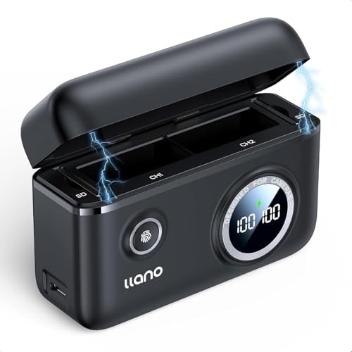 llano 18W Fast Hero 13 Dual Battery Charger, Compatible with GoPro Hero 13 Action Camera, with Smart Display and Magnetic Snap Cover | Compatible with GoPro Hero 13 Action Camera, with Magnetic Snap Cover