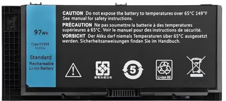 FV993 Ersatz-Laptop-Akku, kompatibel mit Dell Precision M4600 M4700 M4800 M6600 M6700 M6800 Serie KJ321 FJJ4W R7PND J5CG3 1C75X PG6RC 451-11742