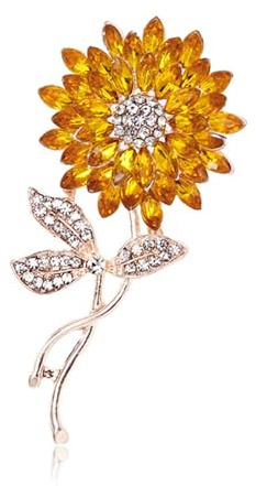 Personnalité Orange Tournesol Broche Strass Tournesol Corsage Pin Accessoire, Orange