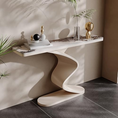 Leaceuv Console d'entrée,Table Console,Meuble d Entree,Tables d'Appoint,Bout de Canapé,Table d'Entrée,Robuste,Montage Facile,Style Industriel,pour Chambre,Salon,Couloir(White1,100cm/39.3in)