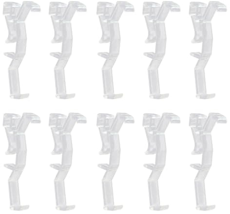 YAWYO 10 Pcs Valance Clips, Clear Plastic Hidden Blind Clips Top Fixing for Horizontal Faux & Wood Blinds Parts with 60mm to 64mm in Width