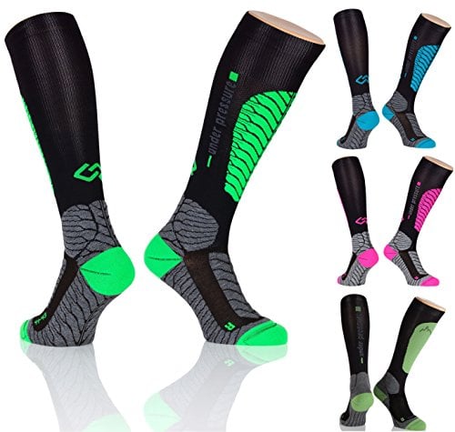 Ski Kompressionsstrumpf 'under pressure' Ice Touring (Kompression: 18-21mmHg) (petrol, Gr. 41-43 (Wadenumfang: 30-41cm))