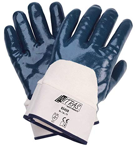 Nitras Nitrilhandschuhe 03430 3/4 Beschichtung Arbeitshandschuhe Gartenhandschuhe Handschuhe - 12 Paar, Größe:11 (XXL)