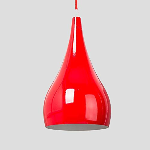 Loft Kronleuchter Pendelleuchte Dachboden Beleuchtung Aluminium Lampenschirm Wohnzimmer Esszimmer Café Bar Dekoration Lampen E27 Fassung Ø16cm Hängeleuchte (Rot)