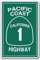 NoveltyPacific Coast Highway California 1 Road Freeway Cali Street Blechschild Retro Metall Poster Vintage Kunst Schild Schilder Hof Garten Tür Cafe Pub Toilette Geburtstag Weihnachten Geschenk