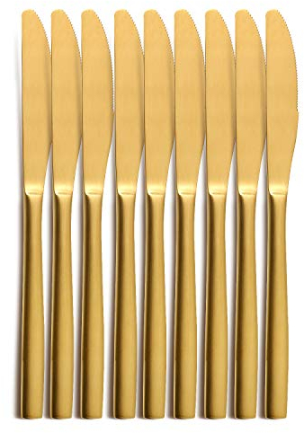 10er SET COMAS 6096 Tafelmesser BARCELONA GOLD Edelstahl 18/10 / PVD-Beschichtung/Gold-Finish