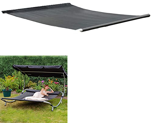 Loywe Ersatzbare Liegefläche Sonnenliege für 2-Personen Ersatz Liegefläche Schwarz 200x160cm