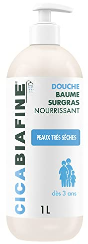 Cicabiafine | Baume Douche Surgras Nourrissant (flacon-pompe de 1 L) – Gel douche surgras pour peaux très sèches – Soin de la peau hydratant et haute tolérance dès 3 ans