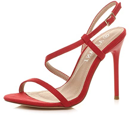 AJVANI high heel barely there strappy buckle evening sandals shoes size 5 38