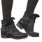 Stivali da lavoro vintage Boho for donna Stivali in pelle con borchie stringate con fibbia in metallo Avvolto Punta tonda larga Tacco grosso Tacchi bassi Stivaletti alla caviglia Rivetto boemo Inverno