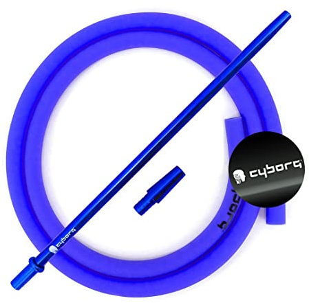 Cyborg Hookah Alumination ca. 25-30cm Mundstück mit Silikonschlauch im Set Darkblue