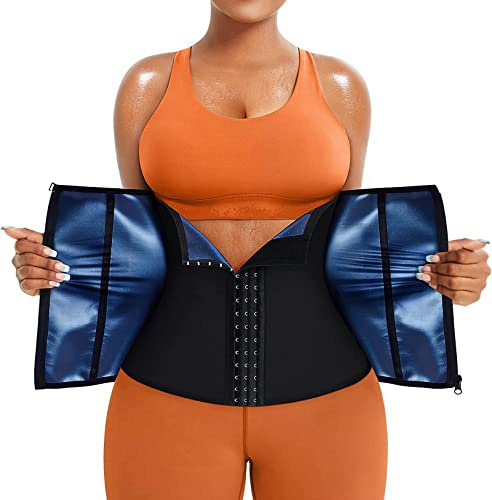 Chumian Waist Trainer Women Trimmer Corset Weight Loss Tummy Wrap Workout | Sweat waist trainer neoprene sauna belt, comfortable for workout/ under clothes, Black S-3XL