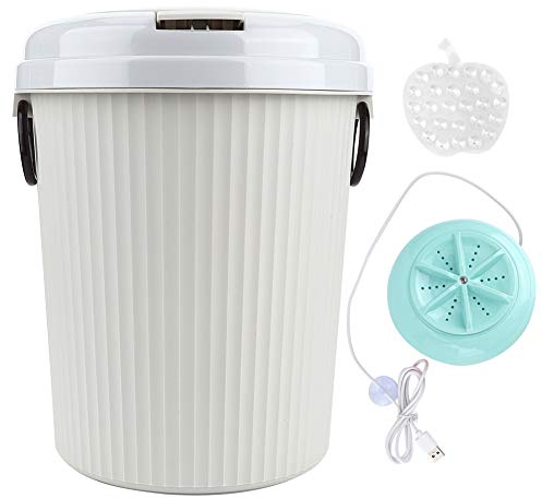 Natudeco 8L 18W Mini-USB-betriebene multifunktionale tragbare Desktop-Waschmaschine Ultraschall-Waschmaschine Waschmaschinen Trockner für Zuhause(Blau)