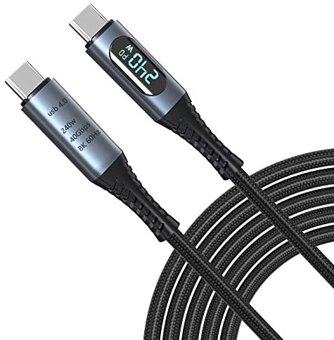 LOKEKE Cavo da 240 W PD tipo C, cavo USB 4.0, 8 K a 60 Hz 40 Gbps USB tipo C a USB C maschio a maschio cavo cavo compatibile con MackBook i Pad Galaxy Laptop