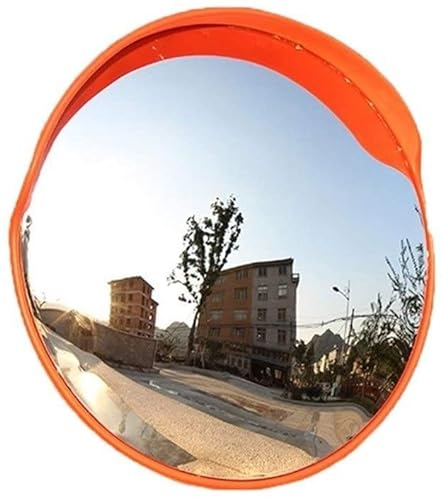CAZARU Straßengarage-Spiegel, rotes Kunststoff-Weitwinkelobjektiv, langlebig, tragbarer Sicherheitsspiegel, geeignet für den konvexen Spiegel im Innen- und Außenbereich, 80 cm