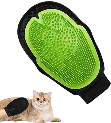 Keloc Handschuhe für die Katzenpflege,Katzenbürsten-Handschuhe für sanftes Häuten | Pflegehandschuh für Hunde, Katzen, Kaninchen, mit langem, kurzem, lockigem Haar, Haustierhandschuhe