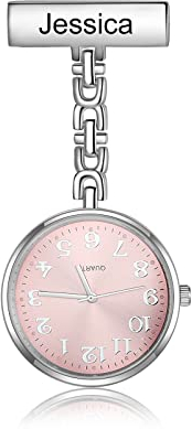 Jeweidea Montre Infirmiére Personnalisé avec Nom Montre Trotteuse Infirmière Accessoires Acier Inoxydable Montre Infirmiére Professionnel Cadeau Infirmiere Cadeau Personnalisé Femme