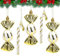 Palline di Natale Grandi Palline di Decorazione Bastoncino di Zucchero 18 Pezzi Palline di Natale Glitter Decorazioni per l'Albero di Natale in Oro e Bianco Simpatici Ornamenti Natalizi(12CM)