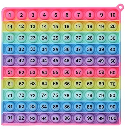 EK-Memory-fish Number Game P0PP Math Toy, Exercise Children's Logical Thinking, Relieve Stress, Fidget Game for Teachers to Create a Variety of Math Operations [1-100 Number Table]
