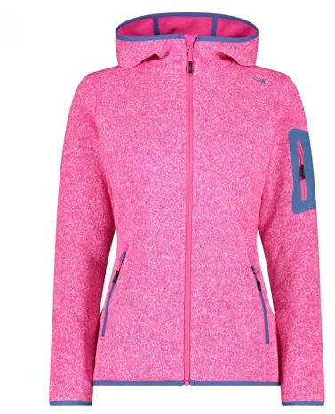 CMP Giacca in Knit-Tech da Donna con Cappuccio Fisso, Fucsia - Provenza, 46