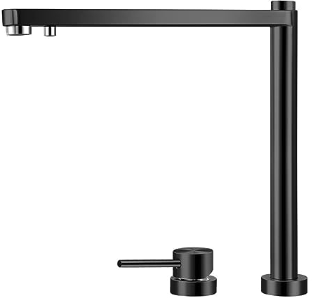 XJTNLB Spülarmaturen Küche für Osmoseanlage Vorfenster Küchenarmatur Einhebel Mischbatterie Doppelter Ausguss Armatur Küche mit 2 Hebel für Filter,Wasserhahn Schwarz Küche