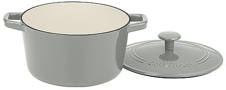 Cuisinart Chef's Classic Enameled Cast Iron 3-Quart Round Covered Casserole, Gray/Sage