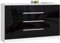 AKORD Commode K 160 cm 4 Tiroirs et 2 Portes pour Le Salon| Chambre | Bureau | Bureau Design Moderne | Fonctionnel Panneau Stratifié 16mm | Couleur Noir Brillant