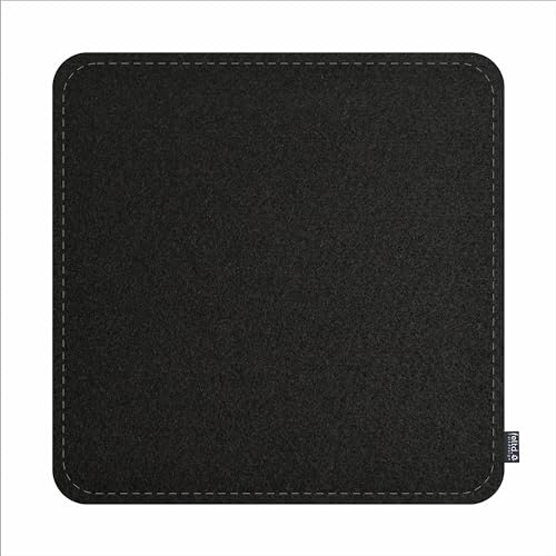 Feltd. Eco Filz Kissen 32x32cm - runde Ecken - gepolstert - Comfort mit Antirutschbeschichtung (Black)