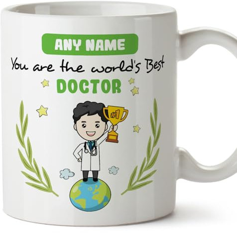 MUGFFINS Personalised Mug for Doctor Man - in English - You are World's Best - Funny Custom Gift for Colleagues - Ceramic 11oz Mug