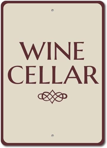 Panneau de cave à vin en métal - Décoration de cave à vin - Cadeau amusant - Rétro - 20,3 x 30,5 cm