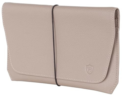 VON HEESEN Leder Reisepasshülle mit RFID-Schutz - Passport-Hülle aus echtem Leder - Reisepass-Organizer für stilbewusste Damen & Herren in Taupe