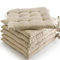 etérea 6er Set Sitzkissen Outdoor 40x40 mit Bändern - Stuhlkissen Taupe für Gartenstuhl & Innenbereich - waschbare Sitzauflagen Gartenmöbel - 6 Stück Kissen 40x40 cm - Taupe