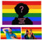 Amerikanische Flagge, personalisierbar, 60 x 90 cm, personalisiertes Design für Schlafsäle, Schlafzimmer, Clubs, Konzerte, Bars, Ihr Bild, lustige Tapisserie-Poster, Dekoration (Regenbogenflagge)
