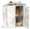 VEDECASA Panera de bambú para esquina de 2 niveles, para cocina, bambú, esquina, panera grande, para mostrador de cocina, 43 x 28,2 x 42 cm, color blanco antiguo
