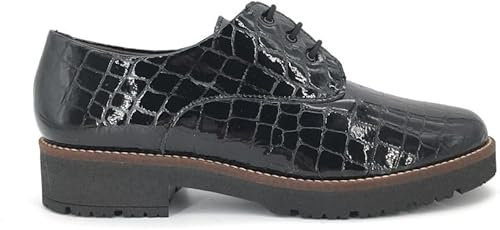 PITILLOS 10081 Zapato DE Piel con Cordones Mujer Negro 41