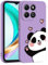 ILING Liquid Silicone Case for HONOR X6b, Ultra Thin Elegant Flower and Cute Cartoon Pattern Design Soft Gel Rubber Frosted TPU Bumper Shockproof Cover (Purple Q13)