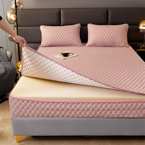 Encasing Matratzenbezug 140x200/180x200/160x200 cm mit Reißverschluss Abnehmbar, Matratzenschoner aus Mikrofaser Spannbettlaken für Boxspringbett Topper Matratze bis 12-35 cm Hohe(Bean Paste,180x200+3