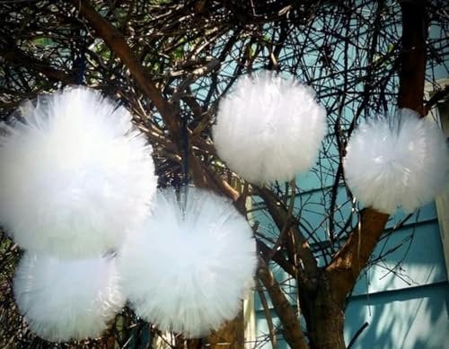 Stück Tüll-Pompons für Party, Hochzeit, Babyparty, Geburtstagsfeier, Heimdekoration, Brautparty, Junggesellinnenabschied, Mädchenparty, weiß, 30 cm