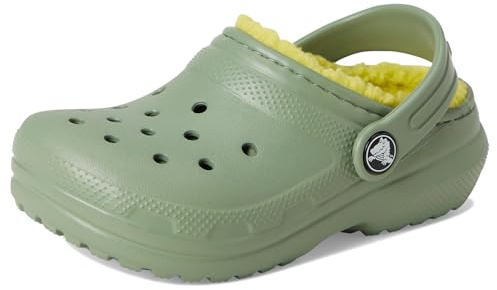 Crocs Unisexe Enfant Classic Lined Clog T Sabots, Moss, 22/23 EU
