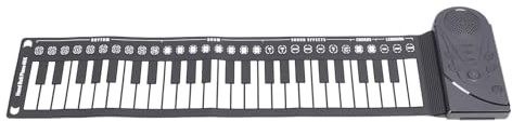 Nurnesy Tragbarer Roll Up Klavier mit Lautsprecher - 49 flexible Silikontasten, 16 Töne, 10 Rhythmen, 16 Stufen Lautstärkeregelung und 32 Stufen Anschlagsteuerung