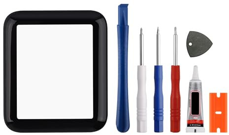 Vvsialeek Cristal de la pantalla frontal de la placa exterior de repuesto con Apple Watch Series 4/5/6 de 44 mm [6,2 ] (no pantalla LCD ni digitalizador táctil) con kit de herramientas