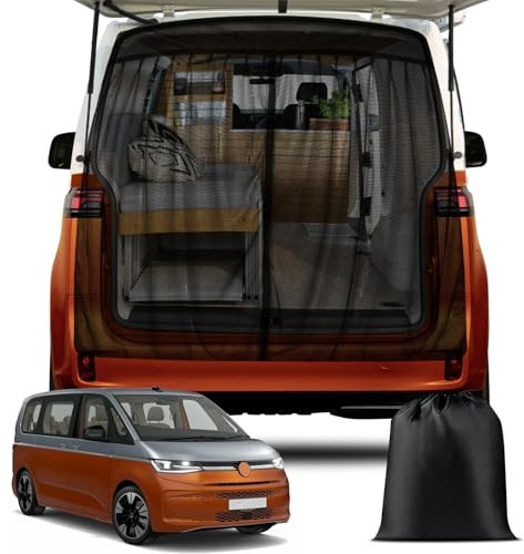 ZWPARTS Mosquitera Magnética Personalizada para VW T7 para Puerta Trasera, Mosquitera para Furgoneta para Puerta Trasera, Mosquitera con Cremallera en Puerta Central